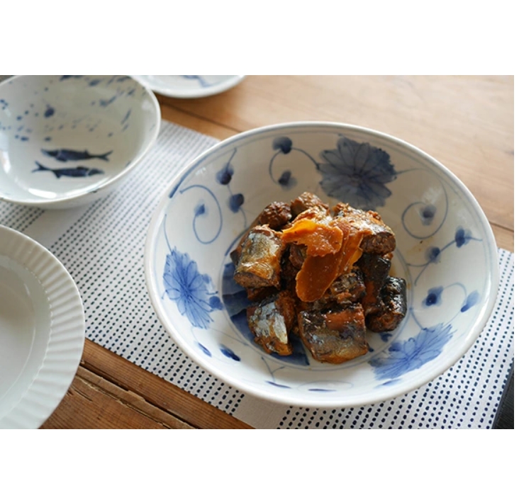 7寸 浅鉢　山水 ＜和食器 / 九谷焼 / 文吉窯 / ボウル / 煮物鉢＞