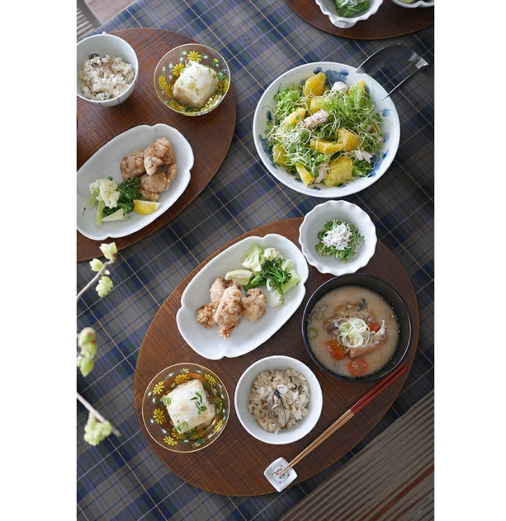 7寸 浅鉢　山水 ＜和食器 / 九谷焼 / 文吉窯 / ボウル / 煮物鉢＞