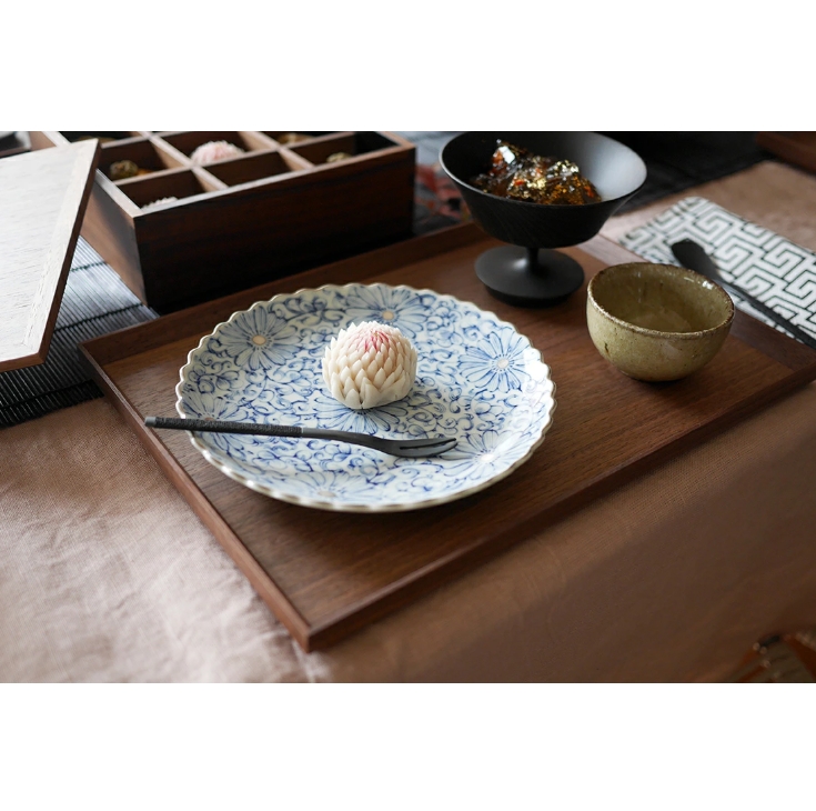 林九郎窯 銀花唐草 輪花プレート 170 波佐見焼