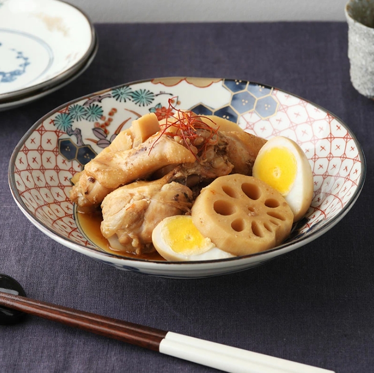 深皿 20.5cm 染錦古伊万里