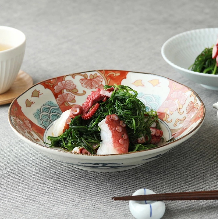 深皿 20.5cm 染錦古伊万里