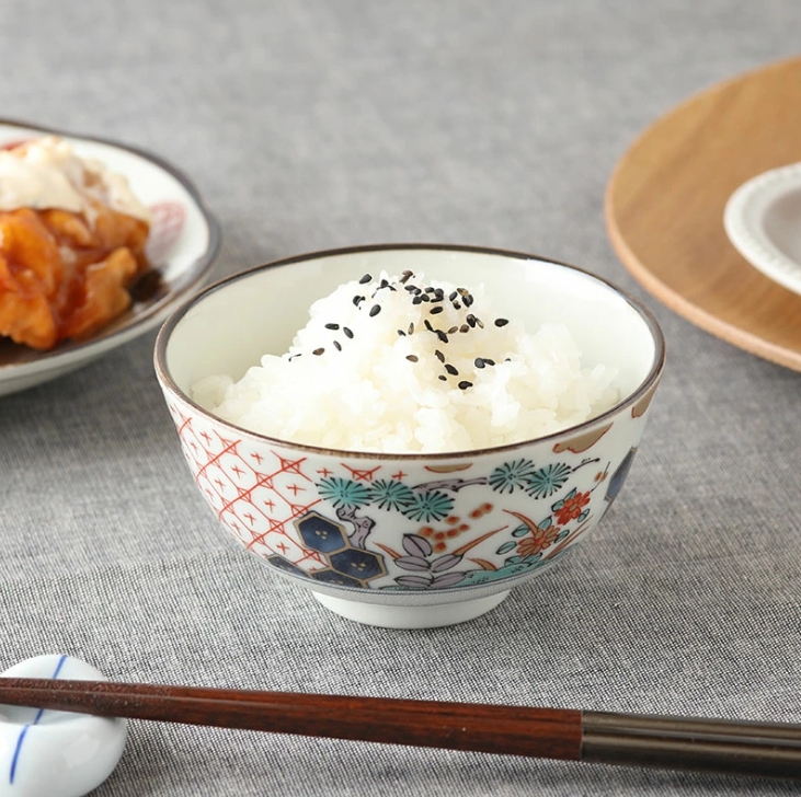 お茶碗 10.5cm 染錦古伊万里