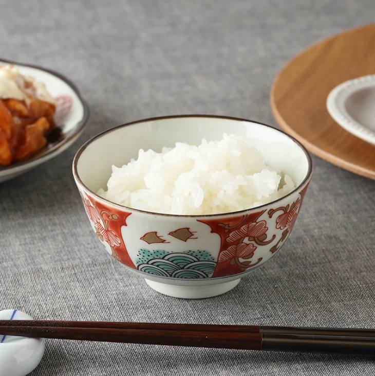 お茶碗 10.5cm 染錦古伊万里