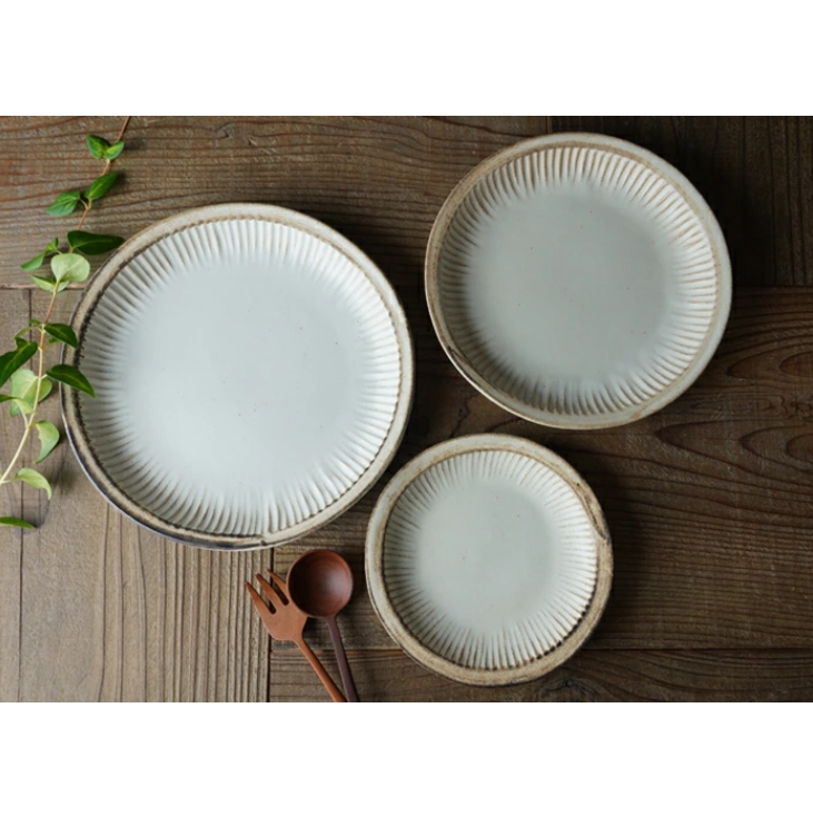 益子焼 アンティークスリムライン プレート(L) わかさま陶芸