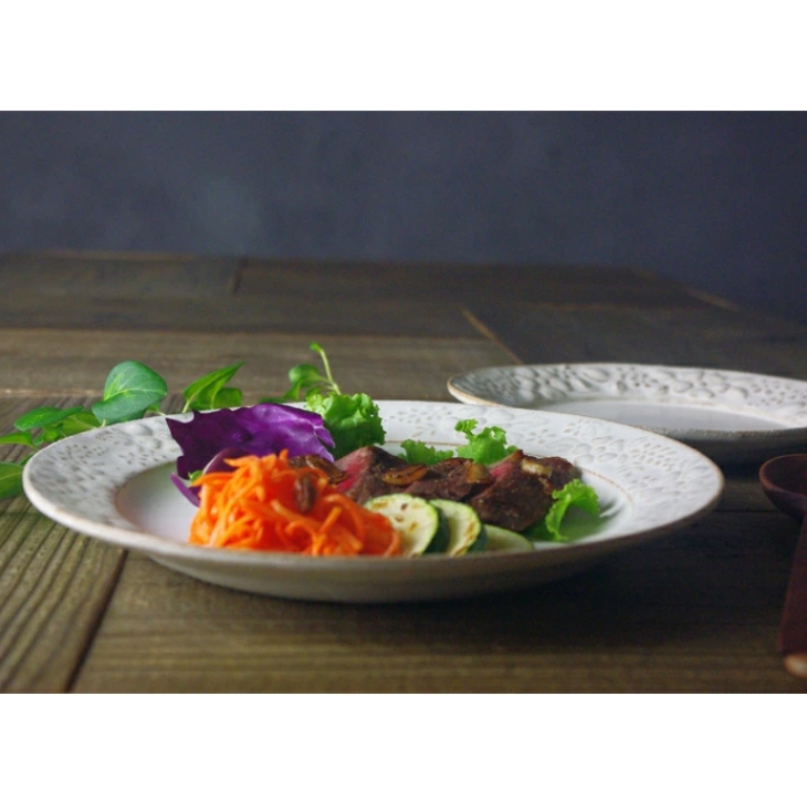 ガーデン オードブル皿 kinari（キナリ）益子焼 花柄