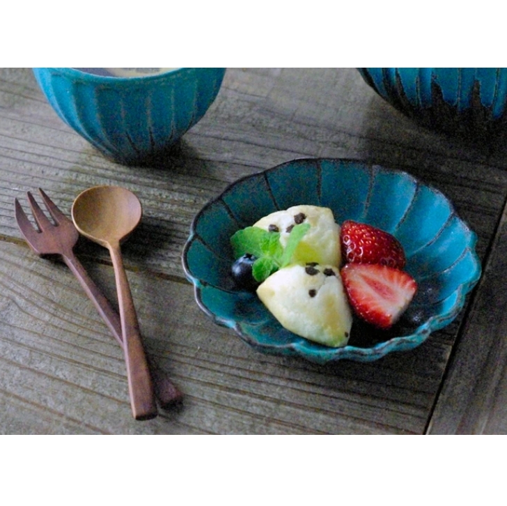 シャビーターコイズ リンカ(小)益子焼