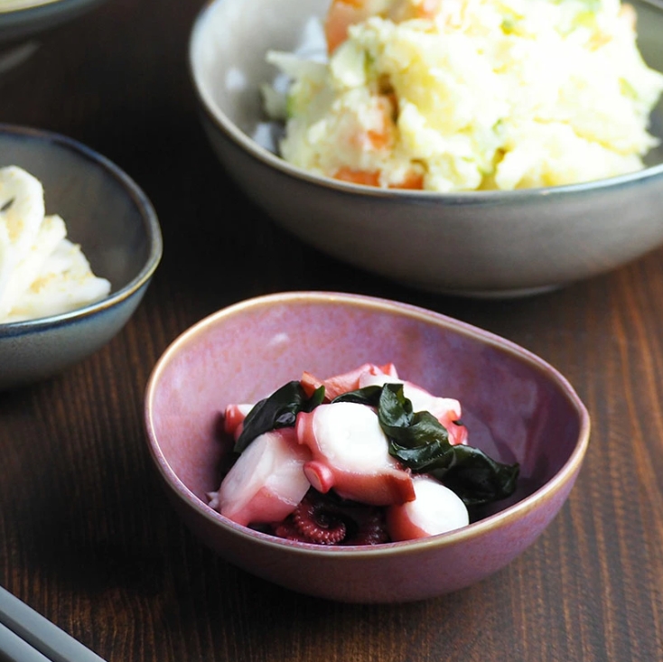 小鉢 楕円窯変 11cm 薄明