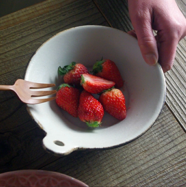 【max30%offクーポンあり】アンティークスリムライン 手付鉢 益子焼 小鉢 取り皿 取り鉢 とんすい ナチュラル アイボリー 食洗機 電子レンジ対応　わかさま陶芸 お家カフェ