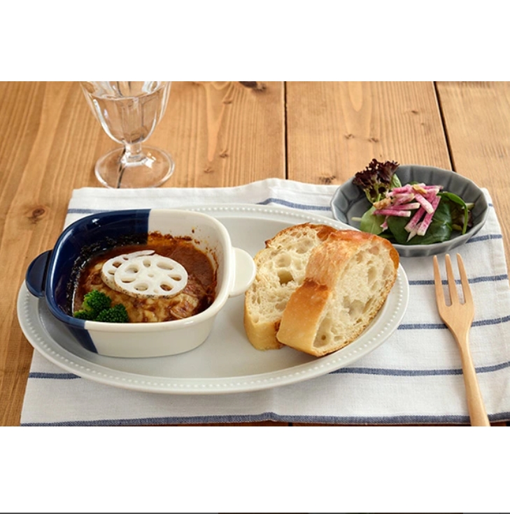 グラタン皿 正角 バイカラー minoruba(ミノルバ)