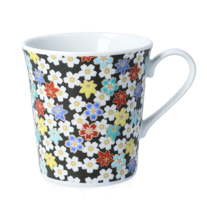 九谷焼 マグカップ 青郊窯 選べる5柄(石畳文/梅菊/葵/梅/楓桜) 330ml