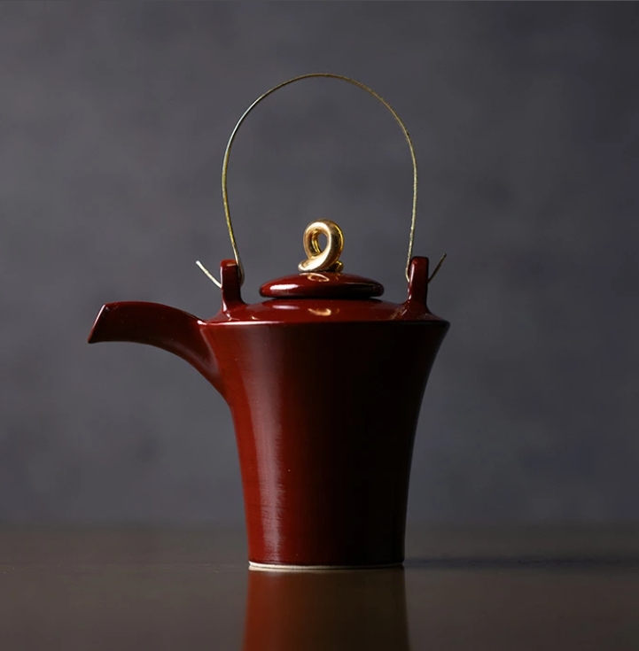 和食器　赤絵金彩酒注 (TM-017)　作家「森野知子」
