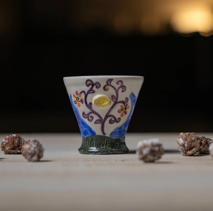 酒器 | 花の酒器ブルーカップ (BY-463)　作家「吉岡萬理」