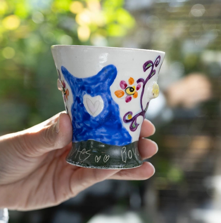 酒器 | 花の酒器ブルーカップ (BY-463)　作家「吉岡萬理」
