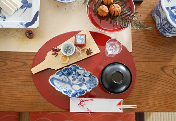 有田染付けシリーズ　流水花　菱型菊割向付