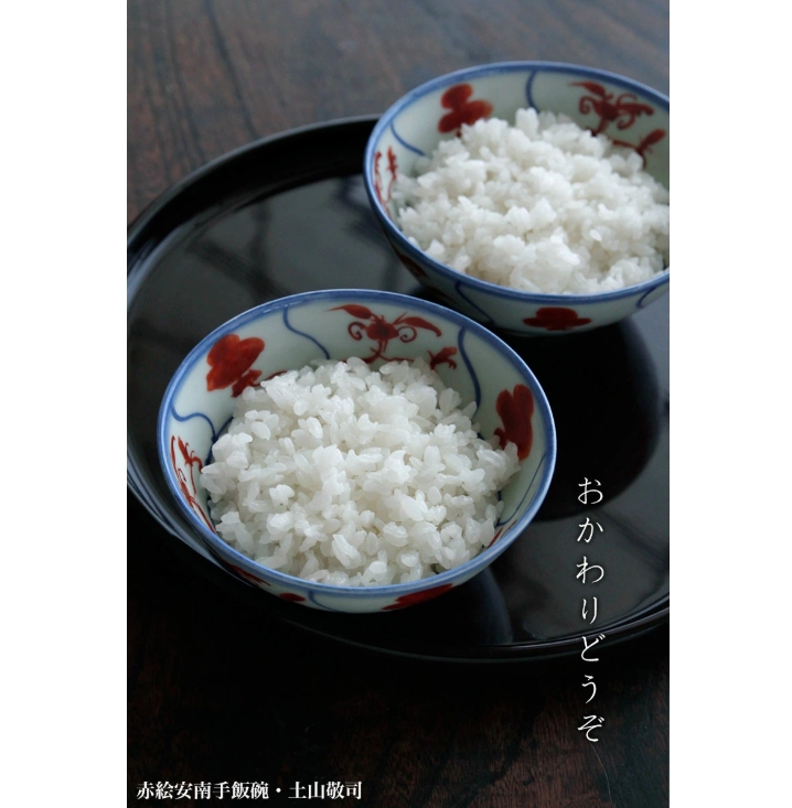 赤絵安南手飯碗・小・土山敬司《飯碗・ご飯茶碗・11.2cm》
