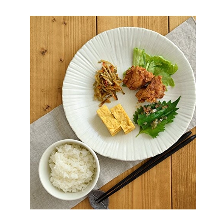 EAST table(イーストテーブル) 大皿 25cm 彫十草 ホワイト minoruba 
