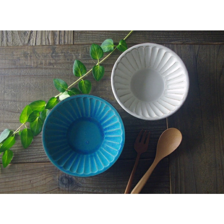 益子焼 kinari朝顔鉢（小）おしゃれ しのぎ 小鉢 
