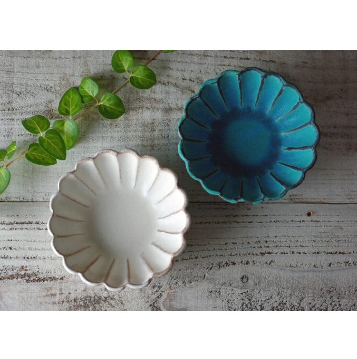 益子焼 kinari輪花小鉢  花形  わかさま陶芸 
