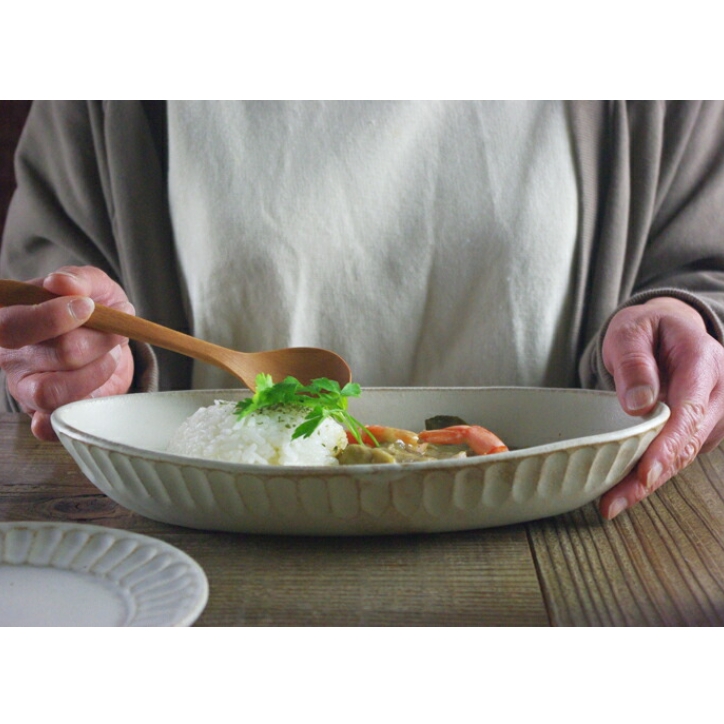 益子焼 kinariカレー皿 プレート オーバル皿 おしゃれ 楕円