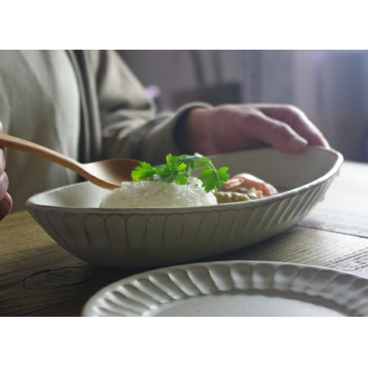 益子焼 kinariカレー皿 プレート オーバル皿 おしゃれ 楕円