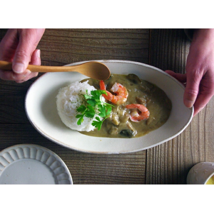 益子焼 kinariカレー皿 プレート オーバル皿 おしゃれ 楕円