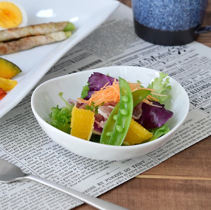 ボウル おしゃれ EASTオリジナル まゆ型中鉢 ホワイト(STUDIO BASIC)