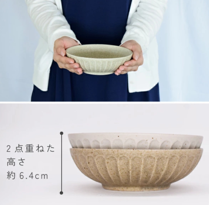 中鉢 削ぎ梨地4.5ボウル しのぎ 削り 美濃焼