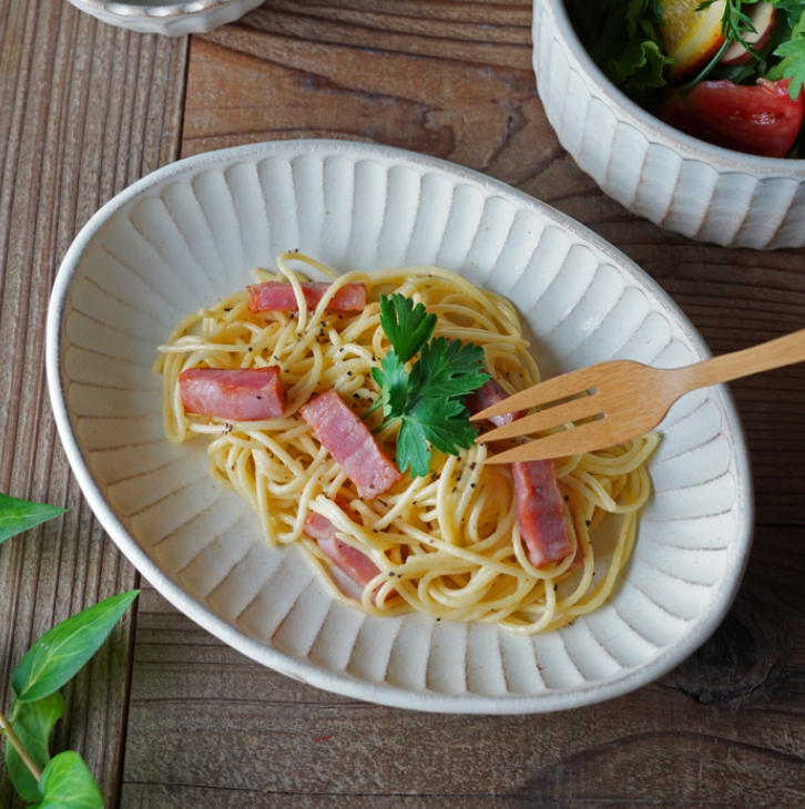 益子焼 Kinari パスタ皿 (おしゃれ ナチュラル) (オーバル 楕円皿)