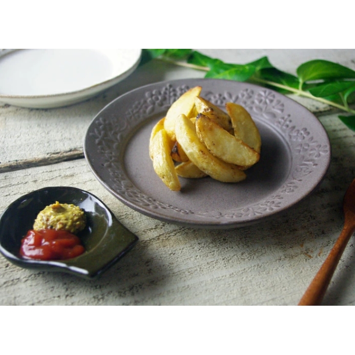 kukka（クッカ）プレート【S】 ココア 益子焼 ブラウン  わかさま陶芸 