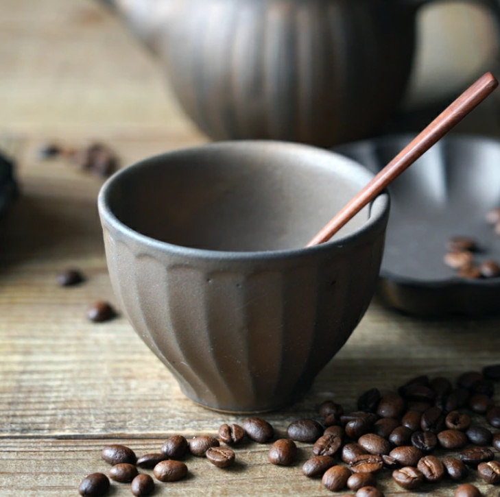 益子焼 カップ（小） ビジュゴールド 湯のみ ミニカップ 茶色 アンティーク風  わかさま陶芸