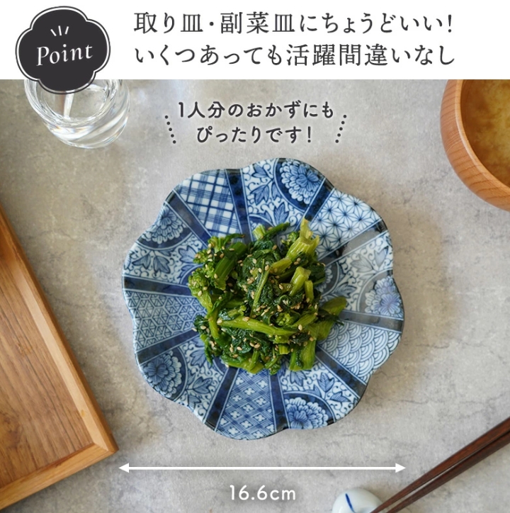 中皿 16.5cm 紺青華 和食器
