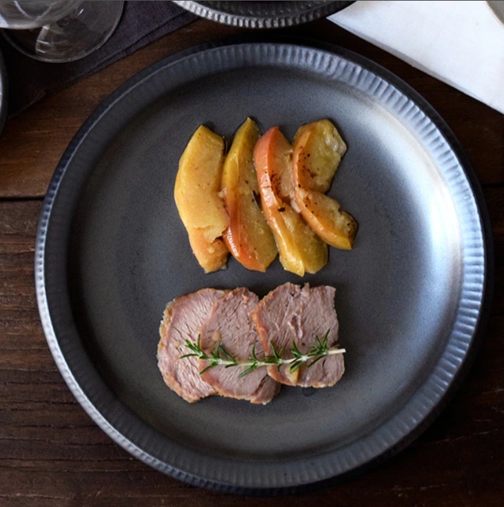 大皿　24.5cm　銀彩鉄結晶
