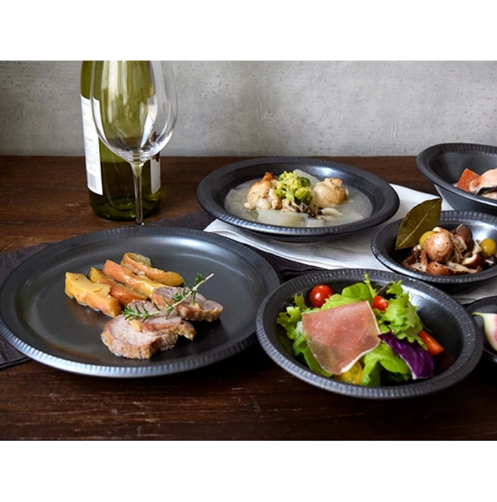 大皿　24.5cm　銀彩鉄結晶
