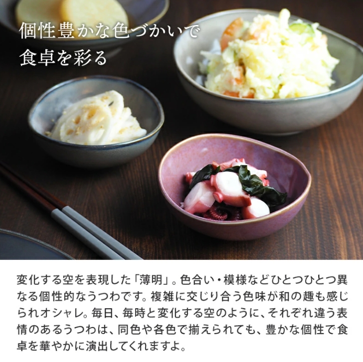 小鉢 楕円窯変 11cm 薄明