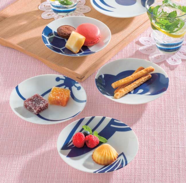 小皿 和食器 12cm【柄違い5点セット】「 たち吉 藍吉祥 皿 」取り皿