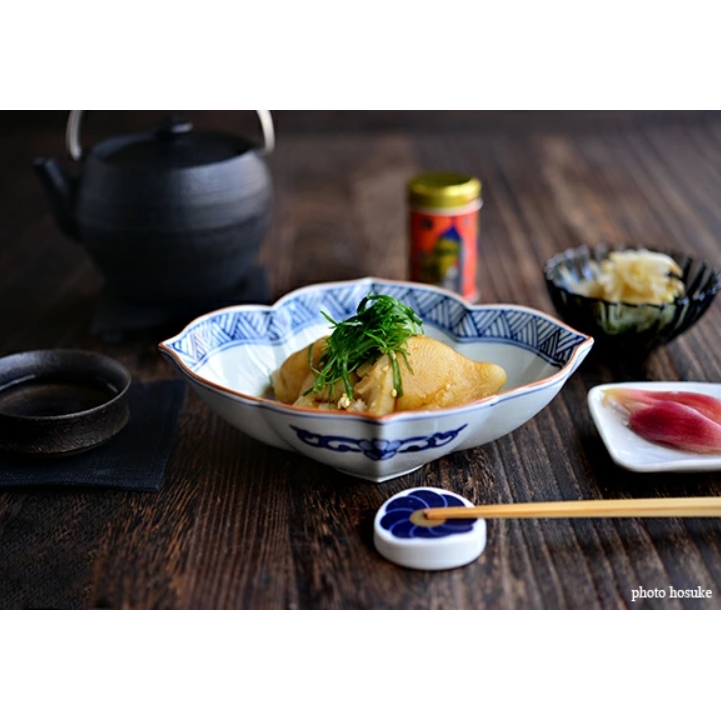 有田焼  網代紋　花型木甲向付（鉢）