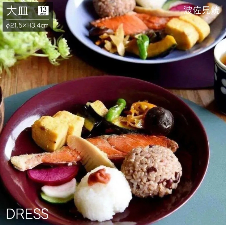 大皿 DRESS 波佐見焼 直径21.5cm おしゃれ かわいい 北欧