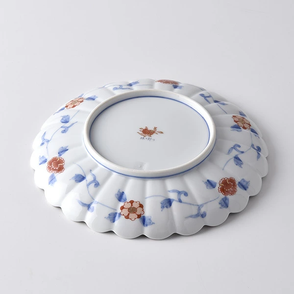 見込菊花紋 6号皿 19cm 林九郎窯 波佐見焼 古伊万里