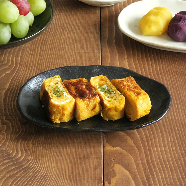 和食器 おしゃれ 水玉 楕円皿（ドットモノトーンシリーズ）