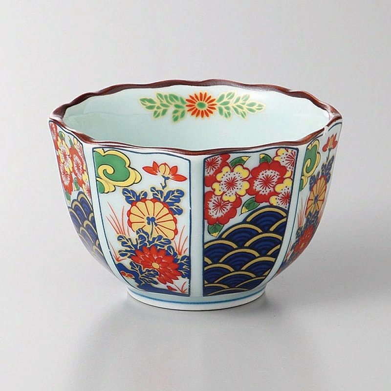 有田焼　錦古伊万里青海波八角小付け