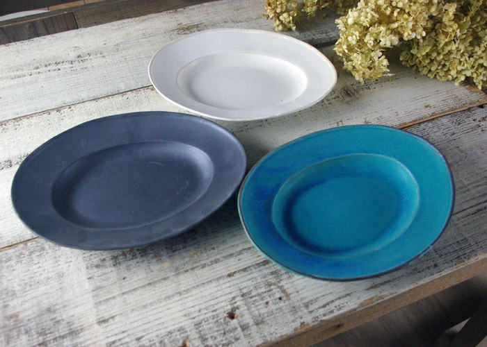 リム皿 楕円(大) kinari 益子焼