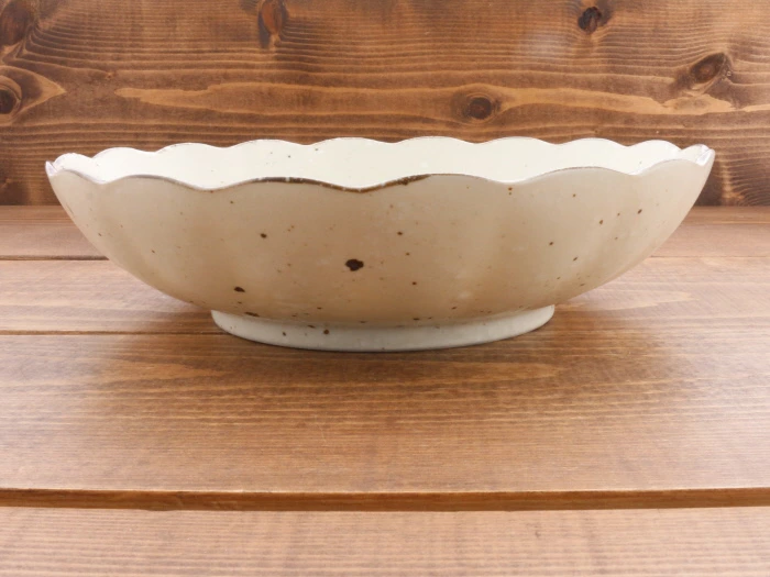 深皿 白化粧 菊型 21cm パスタ・カレー皿 和食器