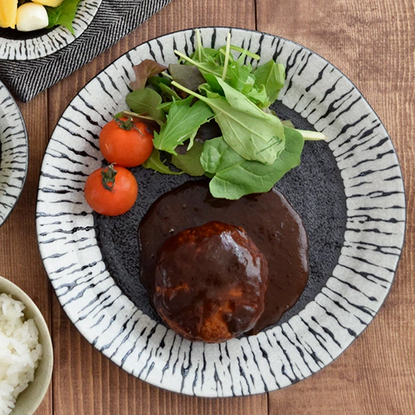 大皿 和食器 食器 おしゃれ 24cm 油滴ブラック