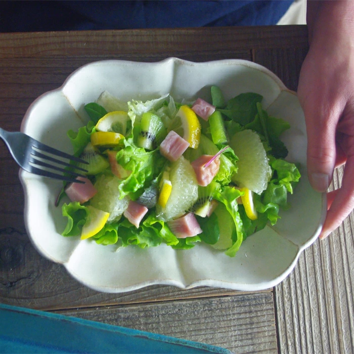 ロータス（大）kinari 益子焼 浅鉢  わかさま陶芸
