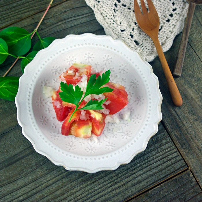 益子焼 フレンチレース プレート(S) マットホワイト 