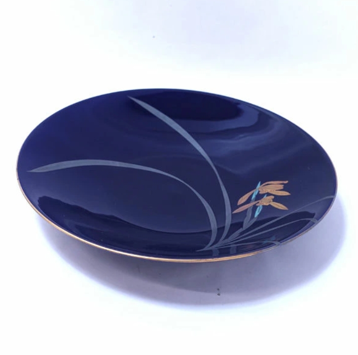 香蘭社 / コウランシャ◆【和食器】瑠璃金銀彩 蘭 大皿