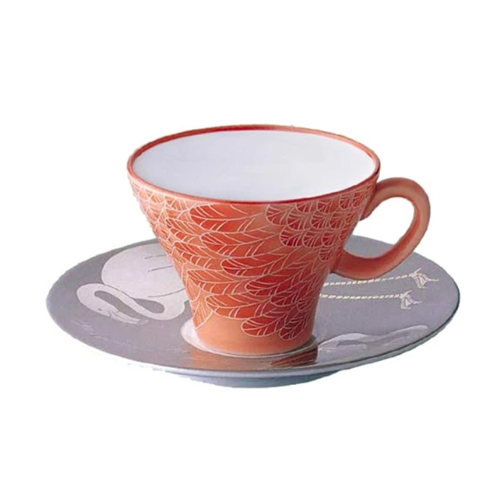 香蘭社 日本製 有田焼　フラミンゴ　コーヒーカップ＆ソーサー 150ml
