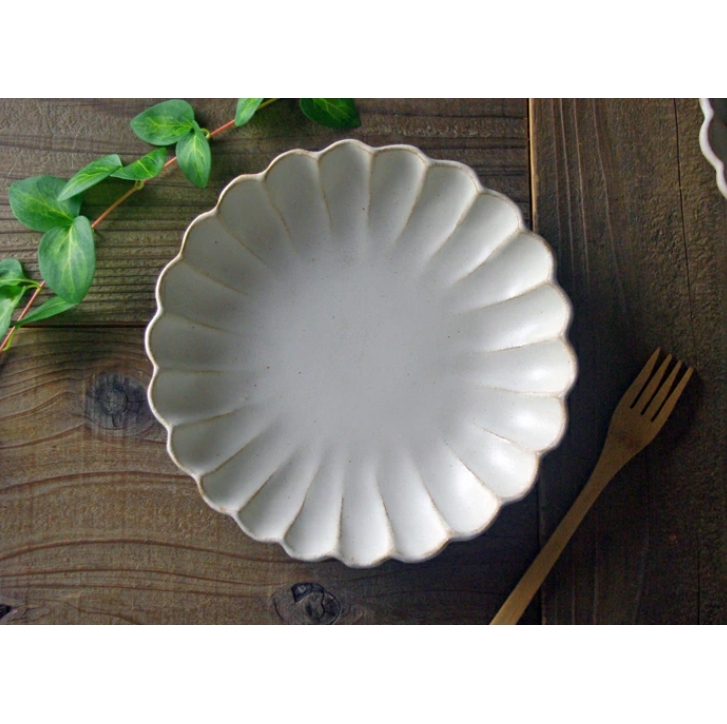 kinari 輪花皿（大） 益子焼 リンカ 大皿