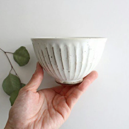 飯碗 陶器 茶碗 美濃焼 白化粧削り 12cm
