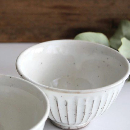 飯碗 陶器 茶碗 美濃焼 白化粧削り 12cm